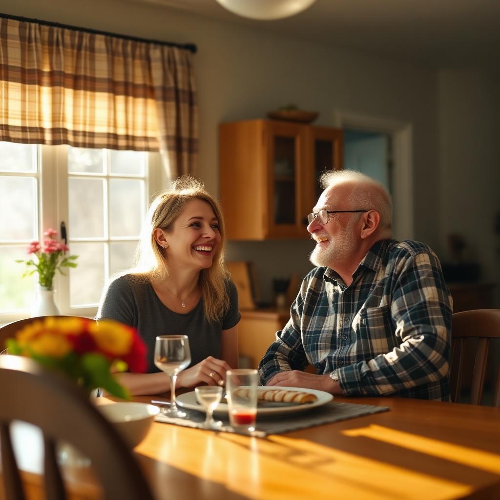 Family caregiver sharing a meal with senior loved one